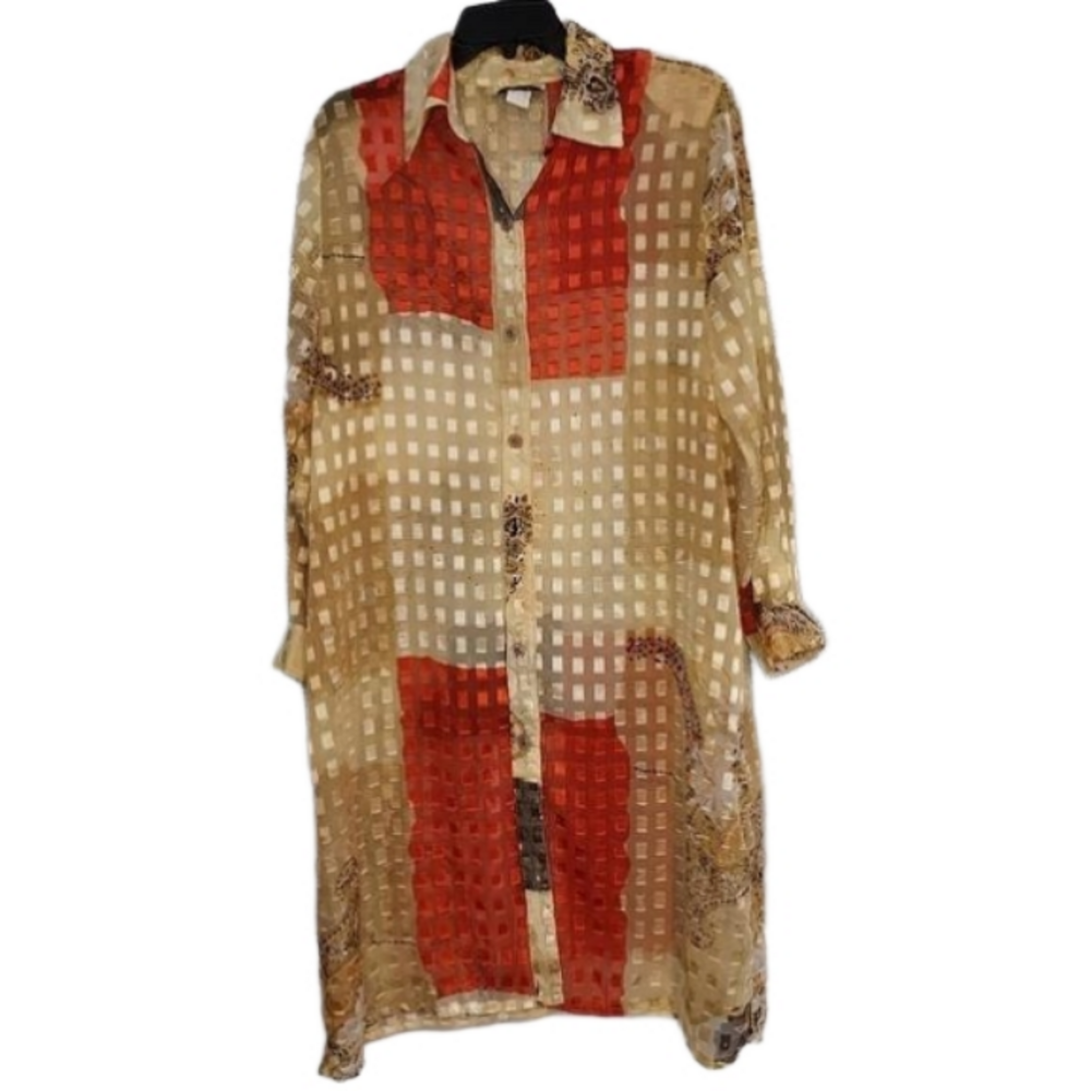 F.A.D Vintage Patchwork Printed Sheer Dress